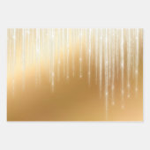 Glam Gold White Icicles Weihnachten Geschenkpapier Set (Vorderseite 2)