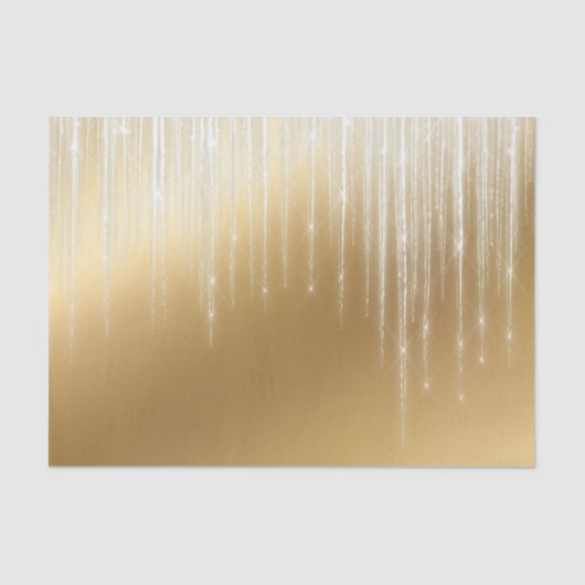 Glam Gold White Icicles Weihnachten Seidenpapier (Vorderseite)