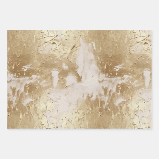 Glam Gold White Paint (Look) Geschenkpapier Set (Vorderseite)