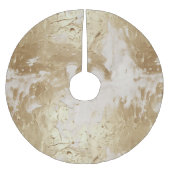 Glam Gold White Paint (Look) Polyester Weihnachtsbaumdecke (Vorderseite)