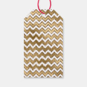 Glam Gold White Zigzag Streifen Geschenkanhänger (Rückseite)