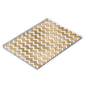 Glam Gold White Zigzag Streifen Notizblock (Linke Seite)