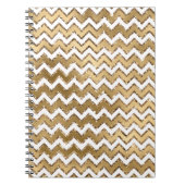 Glam Gold White Zigzag Streifen Notizblock (Vorderseite)