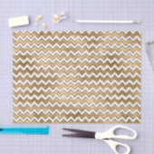 Glam Gold White Zigzag Streifen Seidenpapier (Handwerk)
