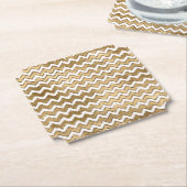 Glam Gold White Zigzag Streifen Untersetzer (angewinkelt)