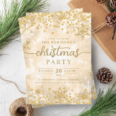 Glam Gold Winter Snow Diamonds Weihnachten Einladung