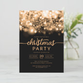 Glam Gold Winter Sparkling Company Xmas Party Einladung (Stehend Vorderseite)