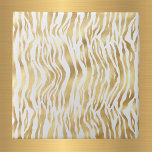 Glam Gold Zebra Print White Fliese<br><div class="desc">Weiße Fliese mit goldenem Zebradruck.</div>