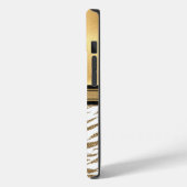 Glam Gold Zebra Stripe Mit Monogramm Case-Mate iPhone Hülle (Rückseite / Links)