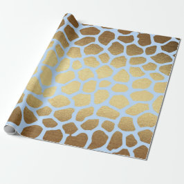 Glam Golden Blue Safari Geschenkpapier