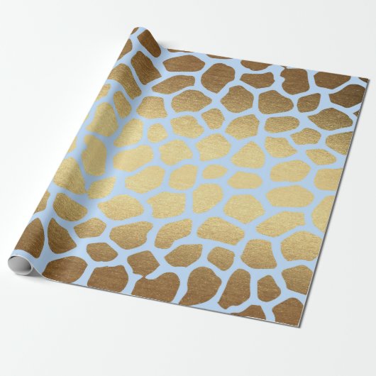 Glam Golden Blue Safari Geschenkpapier (Ungerollt)