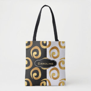 Glam Golden Curles mit benutzerdefinierten Monogra Tasche