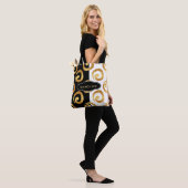 Glam Golden Curles mit benutzerdefinierten Monogra Tasche (Am Model)