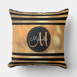 Glam Golden Glitzer Glitzern Monogram Name Hochzei Kissen