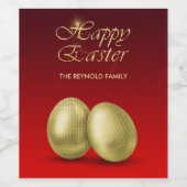 Glam Golden Ostereier auf der grünen Insel Rot Weinetikett (Einzelnes Label)