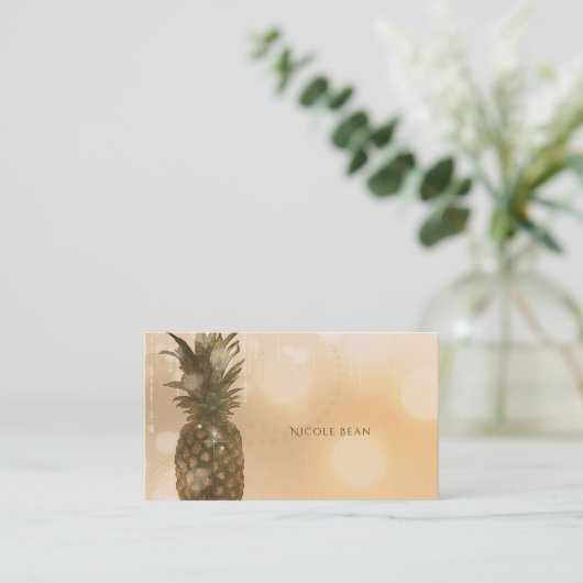 Glam Golden Pineaple Ein perfektes Wochenende in L Visitenkarte (Stehend Vorderseite)