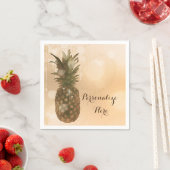 Glam Golden Pineaple Elegantes Tropisches Party Serviette (Beispiel)