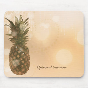 Glam Goldener Ananas Elegant Tropisch Maßgeschneid Mousepad