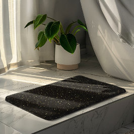 Glam goldfarbener Glitzer und Glitzern auf schwarz Badematte