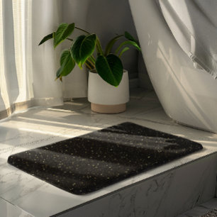 Glam goldfarbener Glitzer und Glitzern auf schwarz Badematte