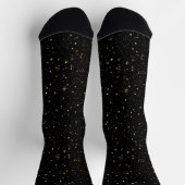 Glam goldfarbener Glitzer und Glitzern auf schwarz Socken (Oben)