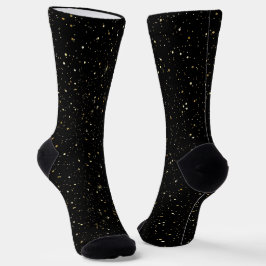 Glam goldfarbener Glitzer und Glitzern auf schwarz Socken