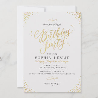 Glam-Goldkalligraphie Vintage Geburtstagsparty Einladung