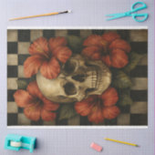 Glam Goth Skull mit Hibiskus-Blume Seidenpapier (Basteln)