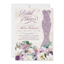 Glam Gown Rustic Floral Lavender Brautparty