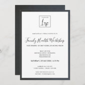 GLAM GRAY BLUE SILK DEIN LOGO WORKSHOP GALA EVENT EINLADUNG (Vorne/Hinten)