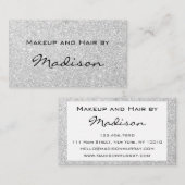 Glam Gray Silver Glitzer Glitzern Makeup Artist Visitenkarte (Vorne/Hinten)