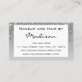 Glam Gray Silver Glitzer Tropfens Makeup Artist Visitenkarte (Rückseite)