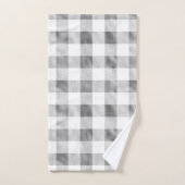 Glam Gray White Buffalo Kariert Badhandtuch Set (Handtuch)