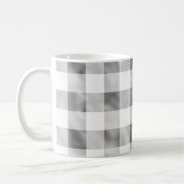 Glam Gray White Buffalo Kariert  Kaffeetasse