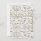 Glam Great Gatsby White Art Deco 20er Hochzeit Einladung (Rückseite)