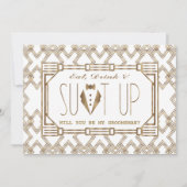 Glam Great Gatsby WILL DU MEIN TRAUZEUGE SEIN Einladung (Vorderseite)