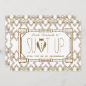 Glam Great Gatsby WILL DU MEIN TRAUZEUGE SEIN Einladung (Vorne/Hinten)