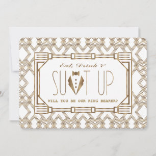 Glam Great Gatsby WIRD SIE MEIN RING BEARER SEIN Einladung