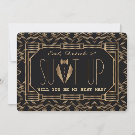 Glam Great WERDEN SIE MEIN TRAUZEUGE SEIN Einladung (Vorderseite)