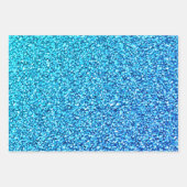Glam Green Aquamarin Blue Glitzer Sparkle Geschenkpapier Set (Vorderseite 2)