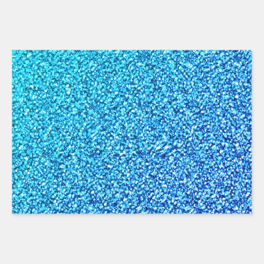 Glam Green Aquamarin Blue Glitzer Sparkle Geschenkpapier Set (Vorderseite 2)