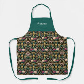 Glam Green Autumn Harvest Art Deco Personalized Schürze (Vorderseite)