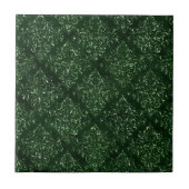 Glam Green Damask Muster Fliese (Vorderseite)