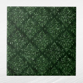 Glam Green Damask Muster Fliese