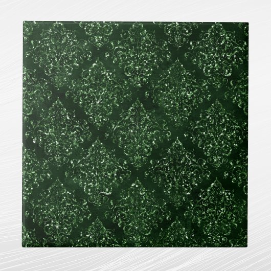 Glam Green Damask Muster Fliese