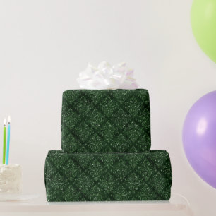 Glam Green Damask Muster Geschenkpapier