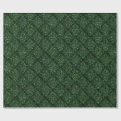 Glam Green Damask Muster Geschenkpapier (Flach)