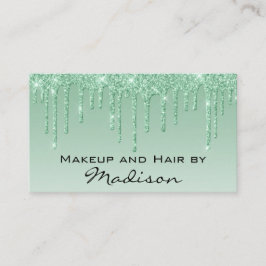 Glam Green Drilling Glitzer Tropfen Makeup Artist Visitenkarte