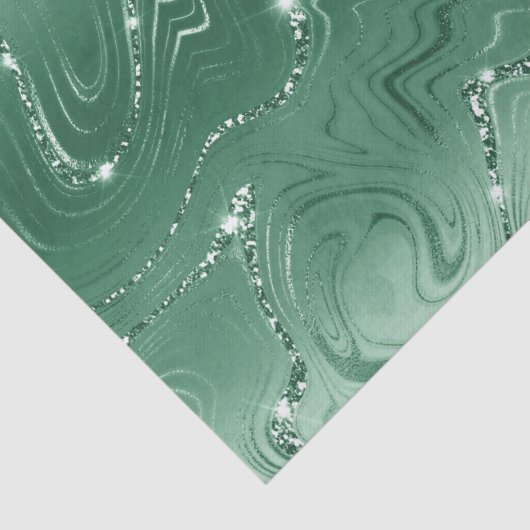 Glam Green Glittery Glitz Seidenpapier (Detail)
