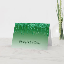 Glam Green Glitzer Tropfen Weihnachten